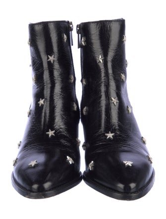 Zadig & Voltaire Leather Studded Accents Moto Boots
