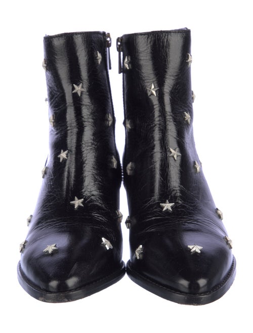 Zadig & Voltaire Leather Studded Accents Moto Boots
