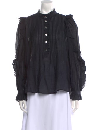 Zadig & Voltaire Mock Neck Long Sleeve Blouse