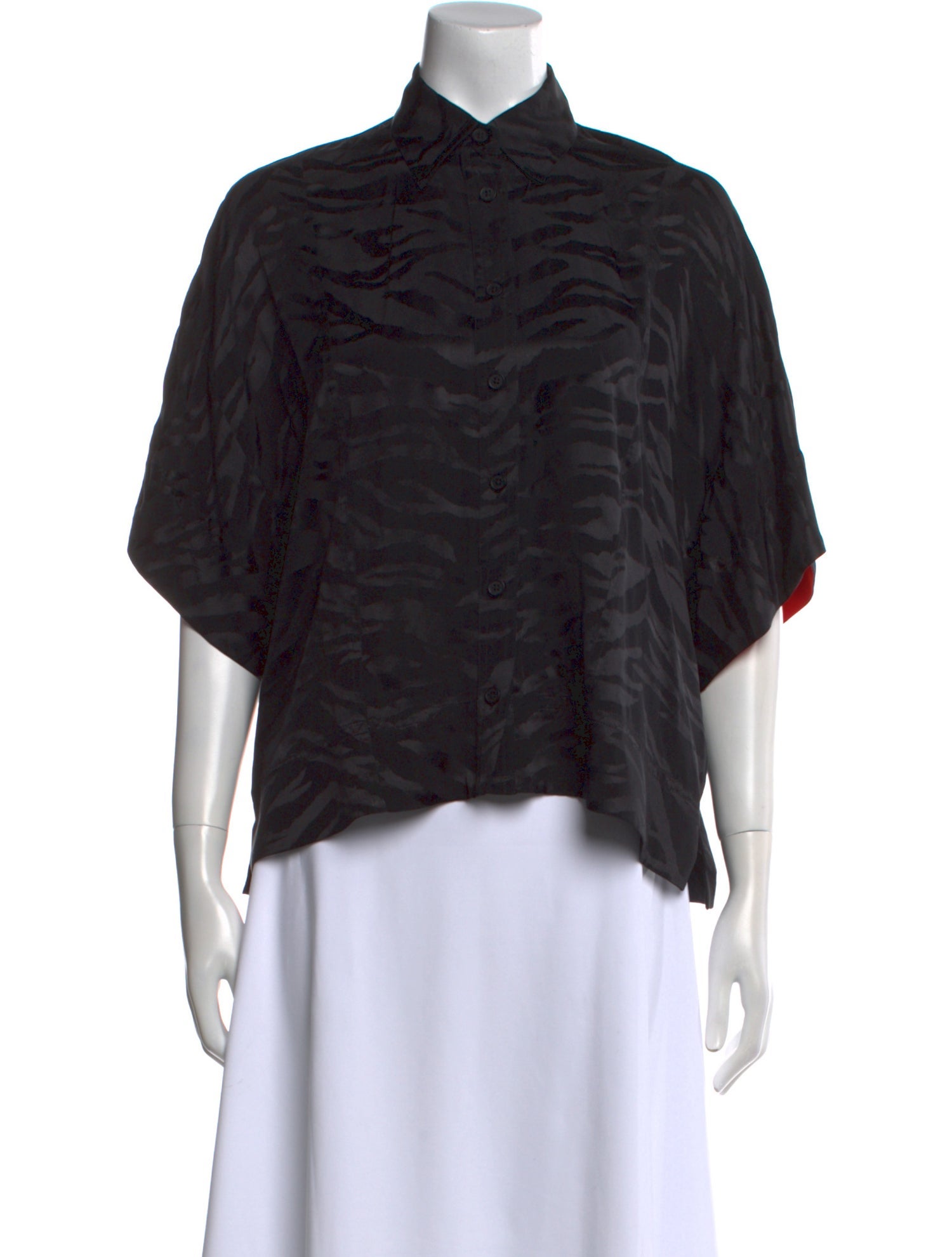 Zadig & Voltaire Silk Animal Print Button-Up Top