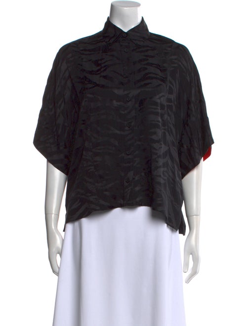 Zadig & Voltaire Silk Animal Print Button-Up Top