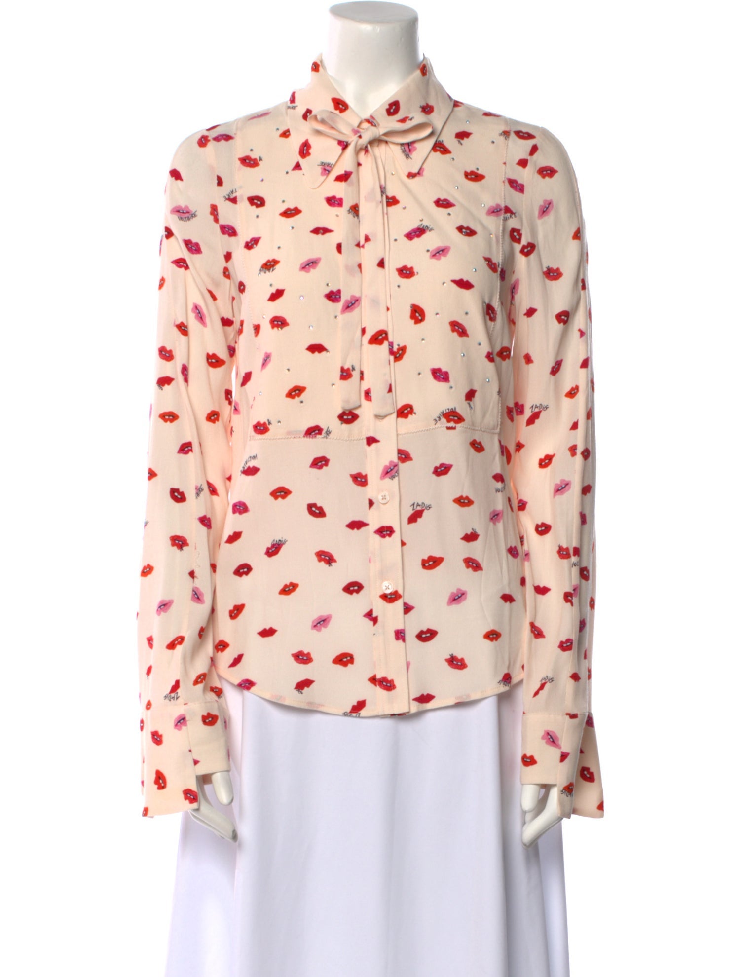 Zadig & Voltaire Printed Mock Neck Blouse