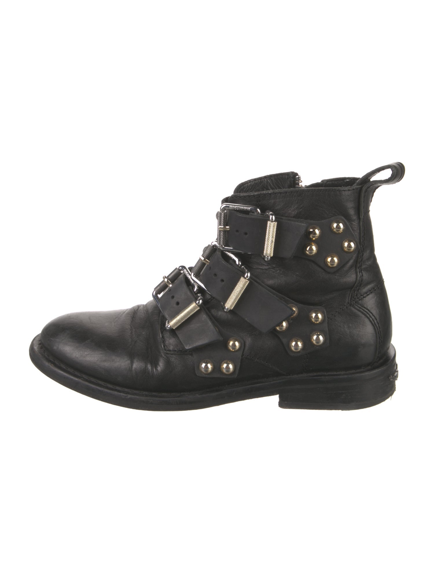 Zadig & Voltaire Leather Studded Accents Combat Boots