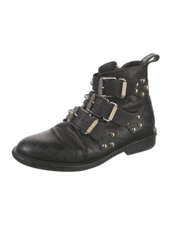 Zadig & Voltaire Leather Studded Accents Combat Boots