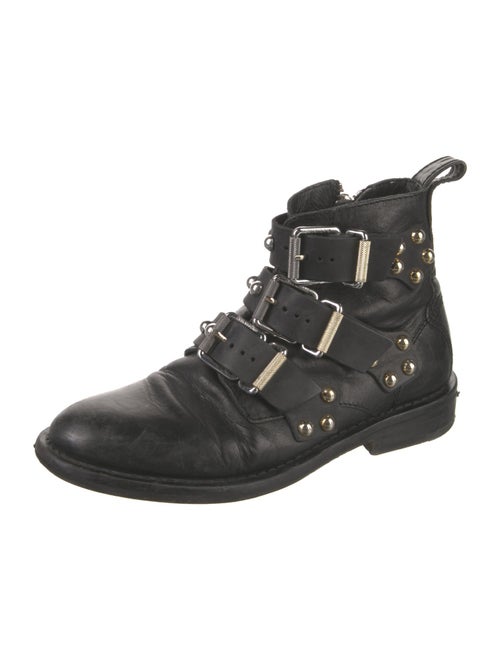Zadig & Voltaire Leather Studded Accents Combat Boots
