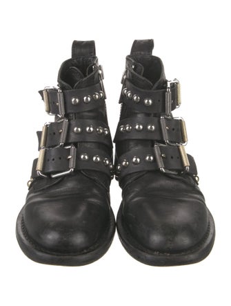 Zadig & Voltaire Leather Studded Accents Combat Boots