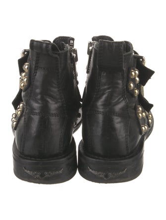 Zadig & Voltaire Leather Studded Accents Combat Boots