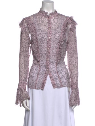 Zadig & Voltaire Floral Print Mock Neck Blouse