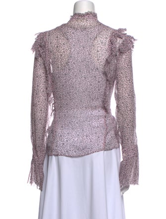 Zadig & Voltaire Floral Print Mock Neck Blouse