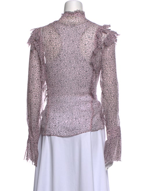 Zadig & Voltaire Floral Print Mock Neck Blouse