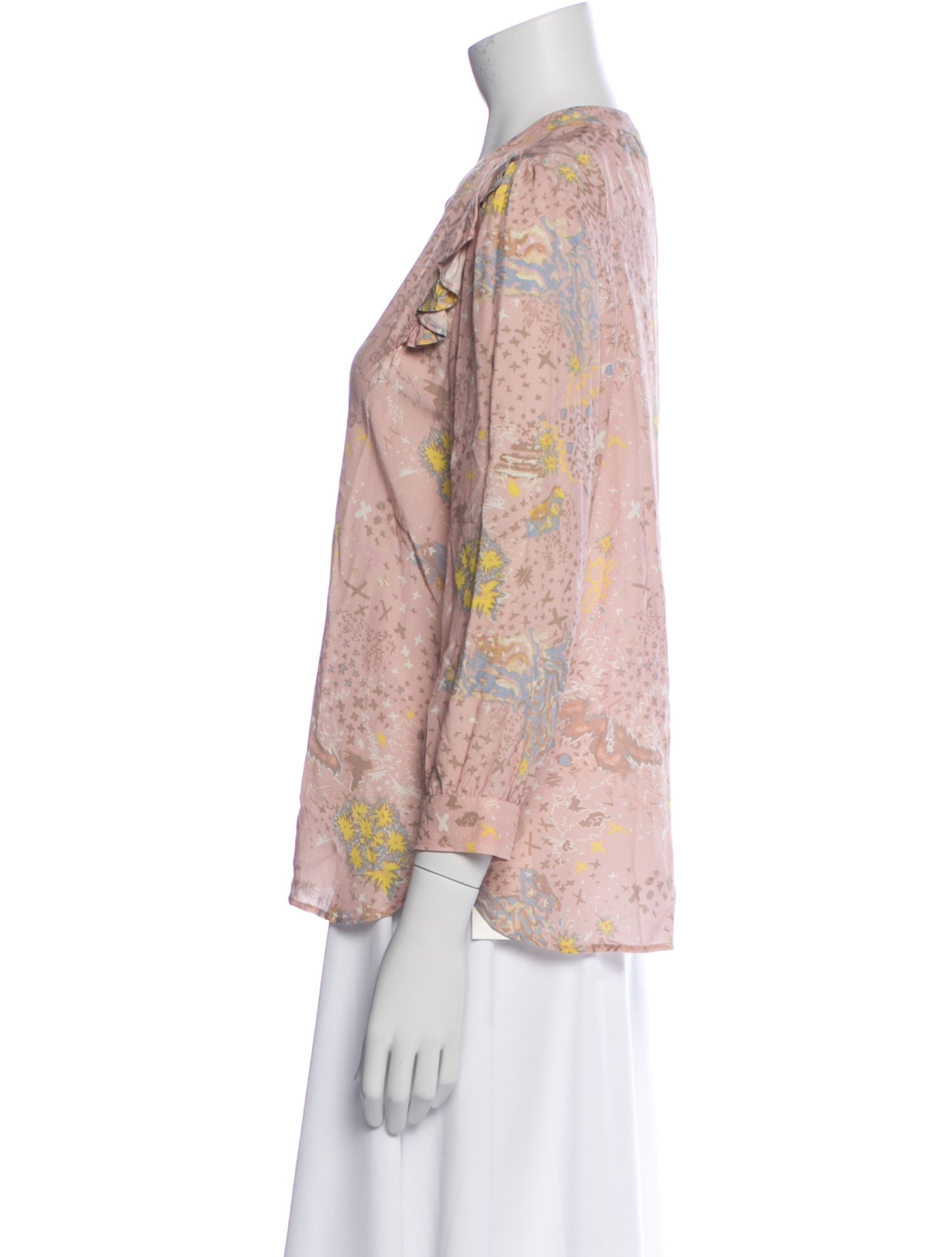 Zadig & Voltaire Floral Print V-Neck Blouse