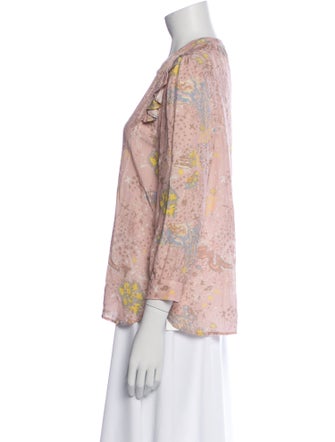 Zadig & Voltaire Floral Print V-Neck Blouse