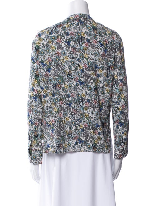 Zadig & Voltaire Floral Print V-Neck Blouse