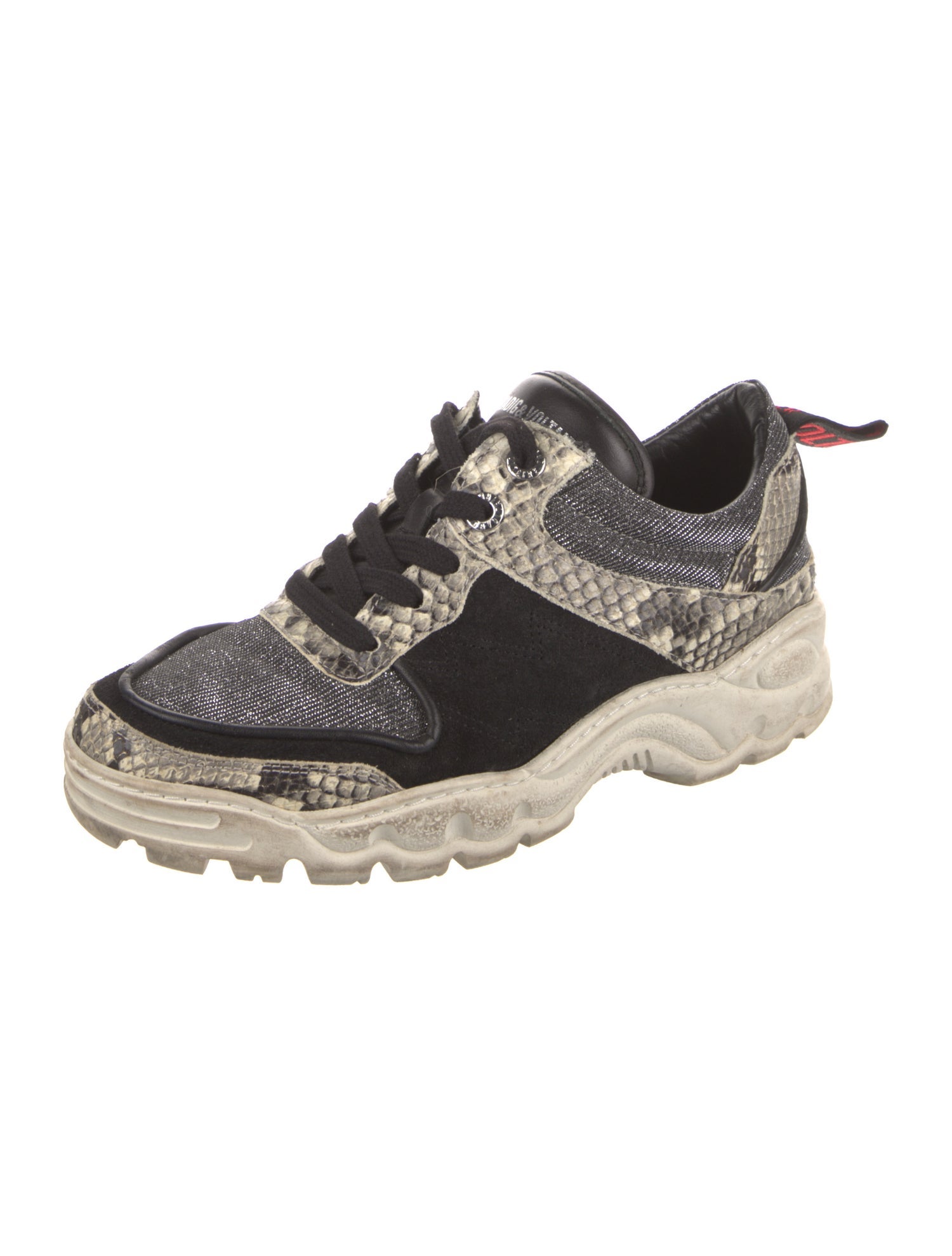 Zadig & Voltaire Suede Animal Print Sneakers