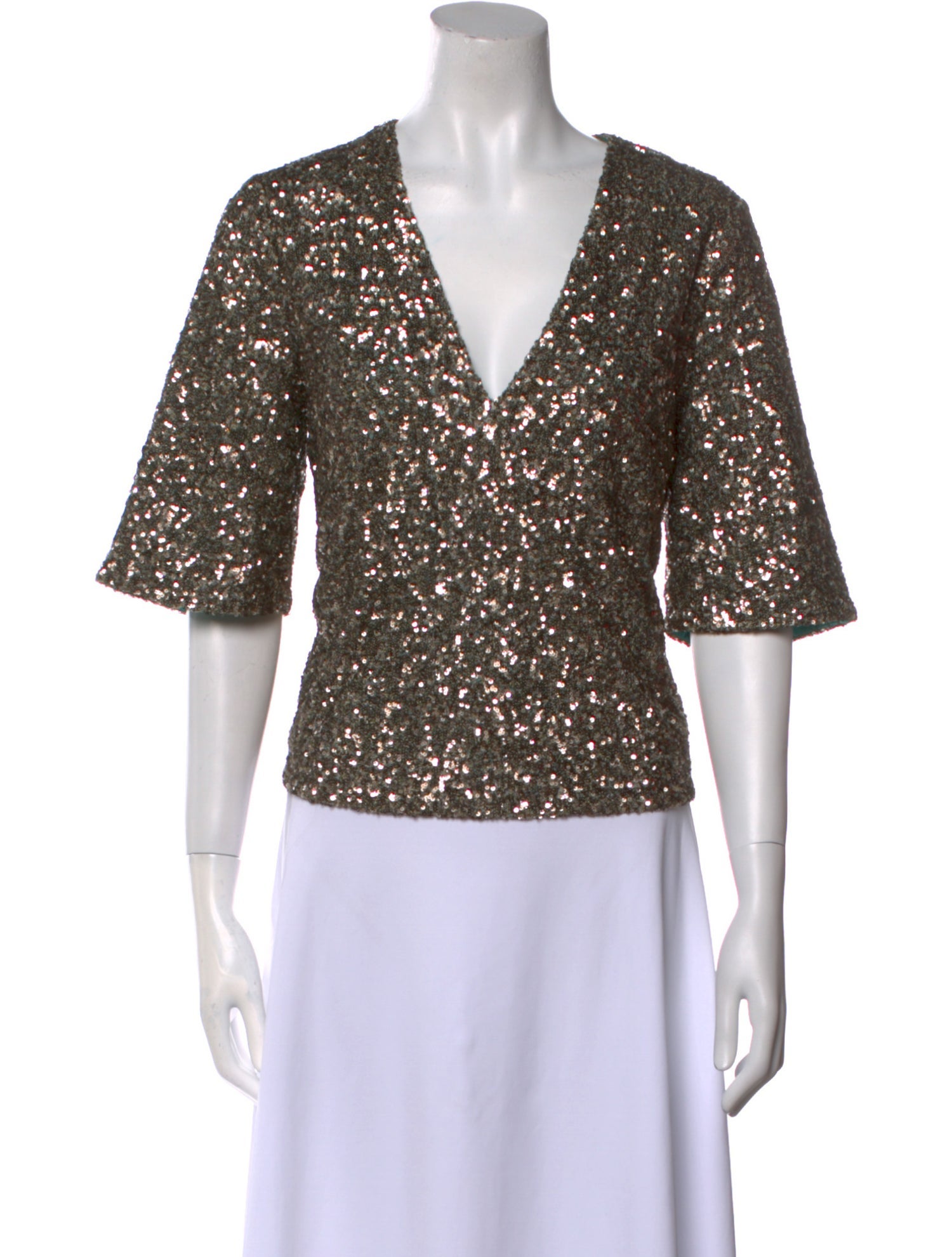 Zadig & Voltaire Patterned V-Neck Crop Top w/ Tags