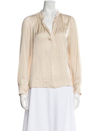 Zadig & Voltaire V-Neck Long Sleeve Button-Up Top