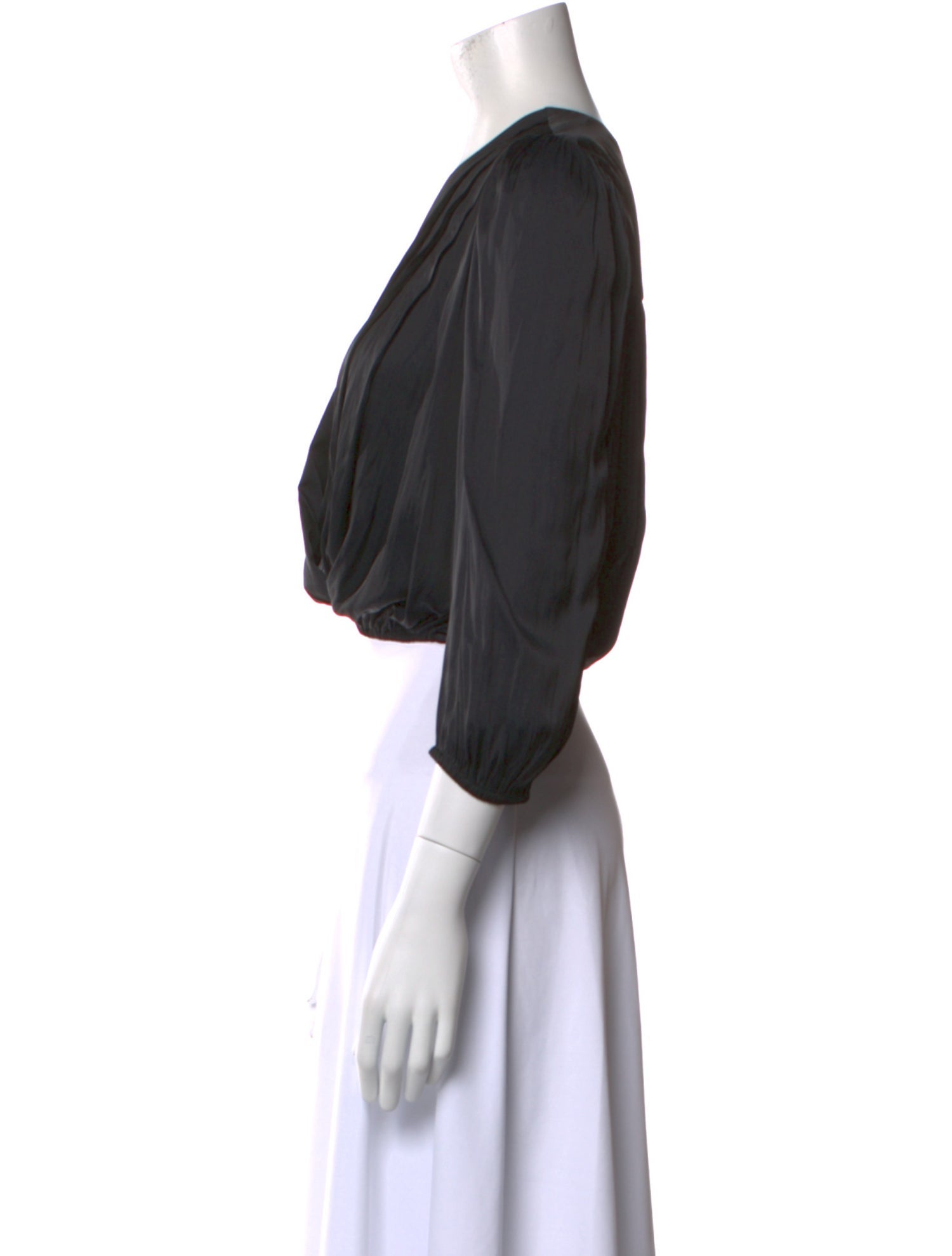 Zadig & Voltaire V-Neck Three-Quarter Sleeve Crop Top