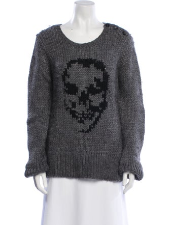 Zadig & Voltaire Graphic Print Scoop Neck Sweater