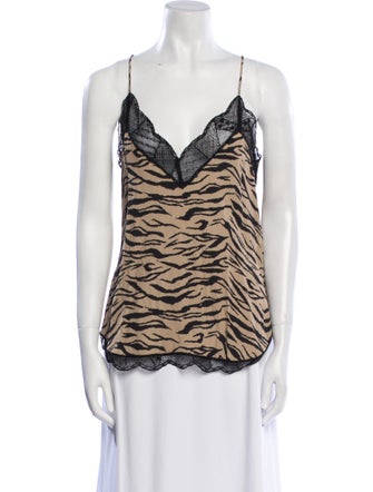 Zadig & Voltaire Animal Print Cowl Neck Top