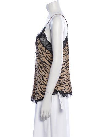 Zadig & Voltaire Animal Print Cowl Neck Top