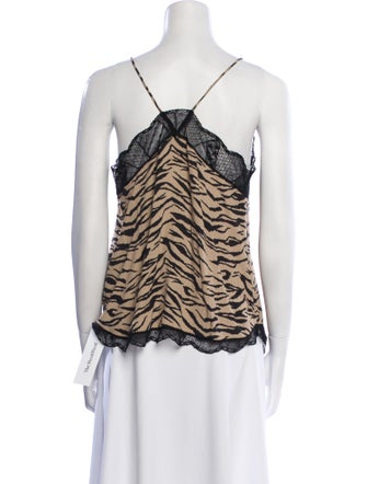 Zadig & Voltaire Animal Print Cowl Neck Top
