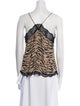 Zadig & Voltaire Animal Print Cowl Neck Top