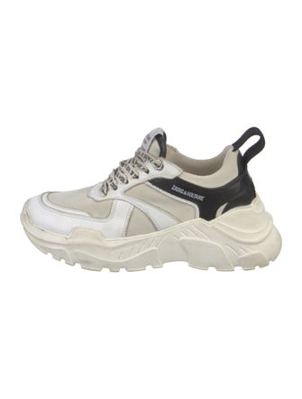 Zadig & Voltaire Leather Colorblock Pattern Chunky Sneakers