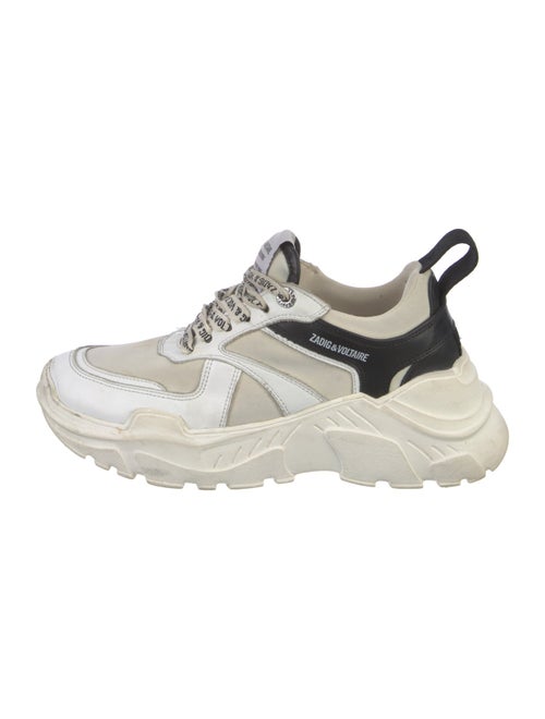 Zadig & Voltaire Leather Colorblock Pattern Chunky Sneakers