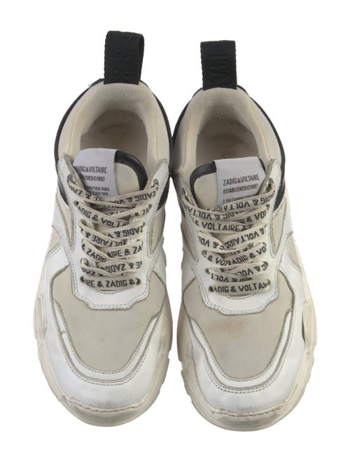 Zadig & Voltaire Leather Colorblock Pattern Chunky Sneakers