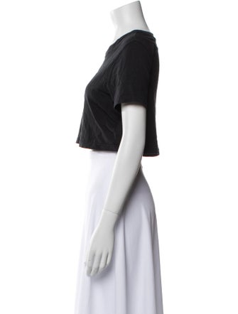 Zadig & Voltaire Crew Neck Short Sleeve Crop Top