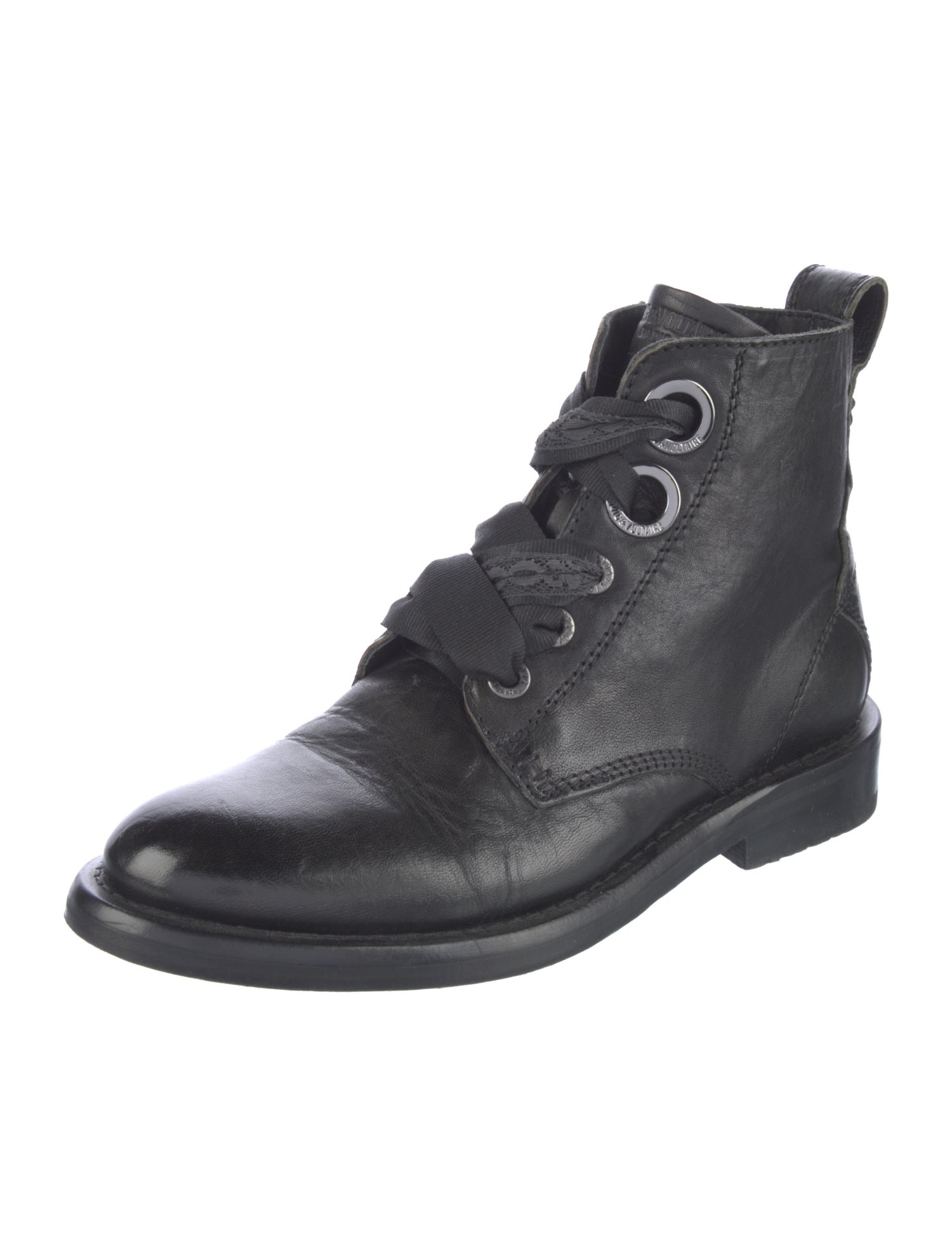 Zadig & Voltaire Leather Combat Boots