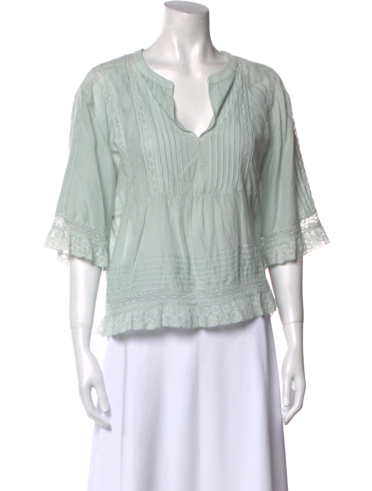 Zadig & Voltaire V-Neck Three-Quarter Sleeve Blouse