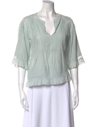 Zadig & Voltaire V-Neck Three-Quarter Sleeve Blouse