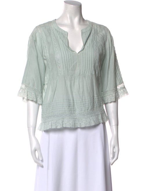 Zadig & Voltaire V-Neck Three-Quarter Sleeve Blouse