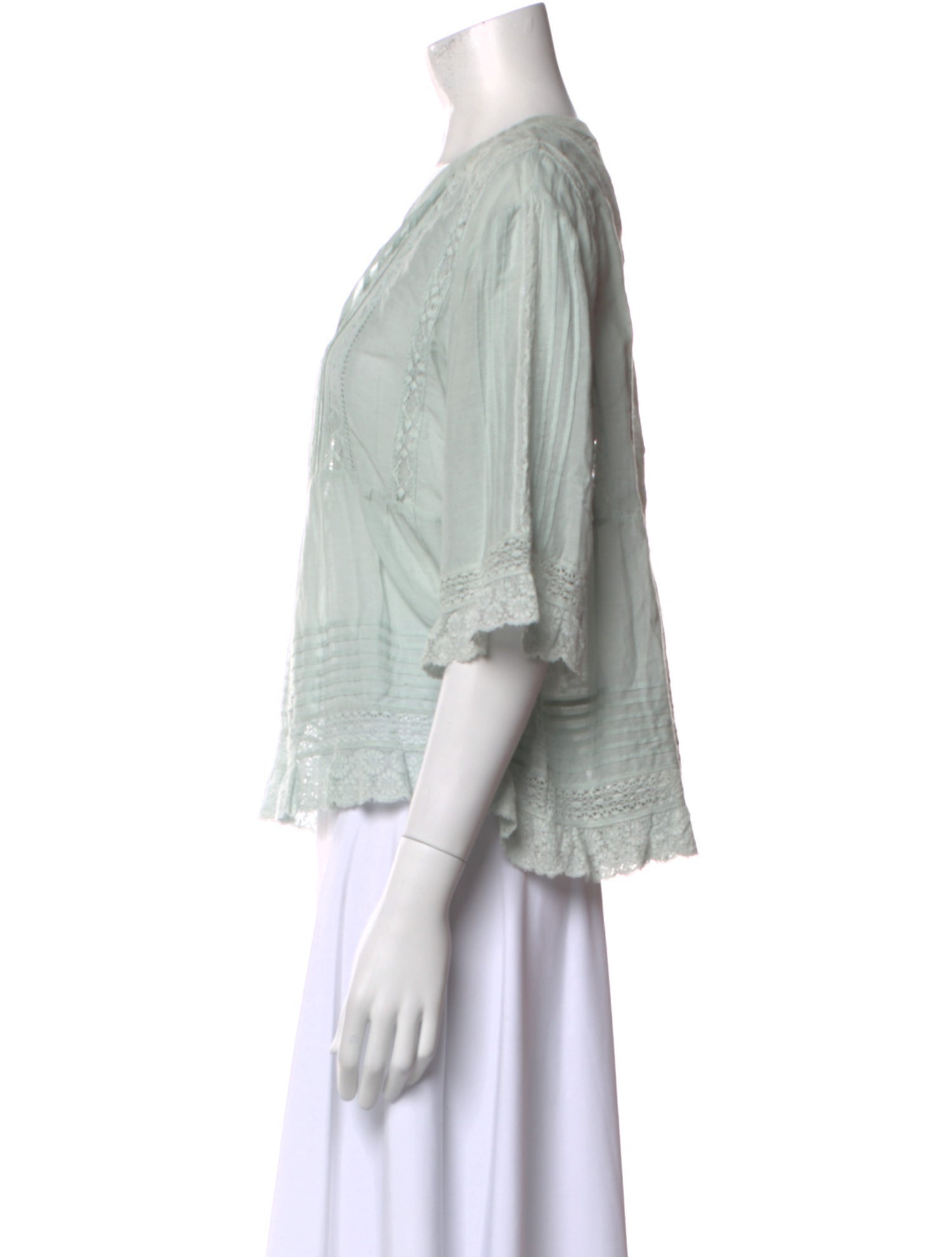 Zadig & Voltaire V-Neck Three-Quarter Sleeve Blouse