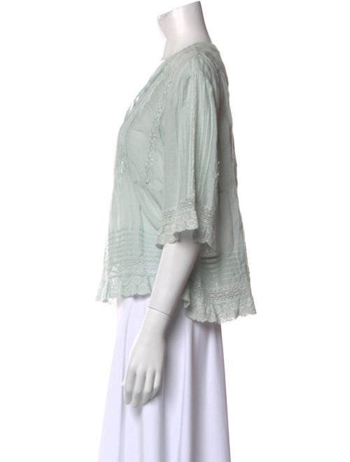 Zadig & Voltaire V-Neck Three-Quarter Sleeve Blouse