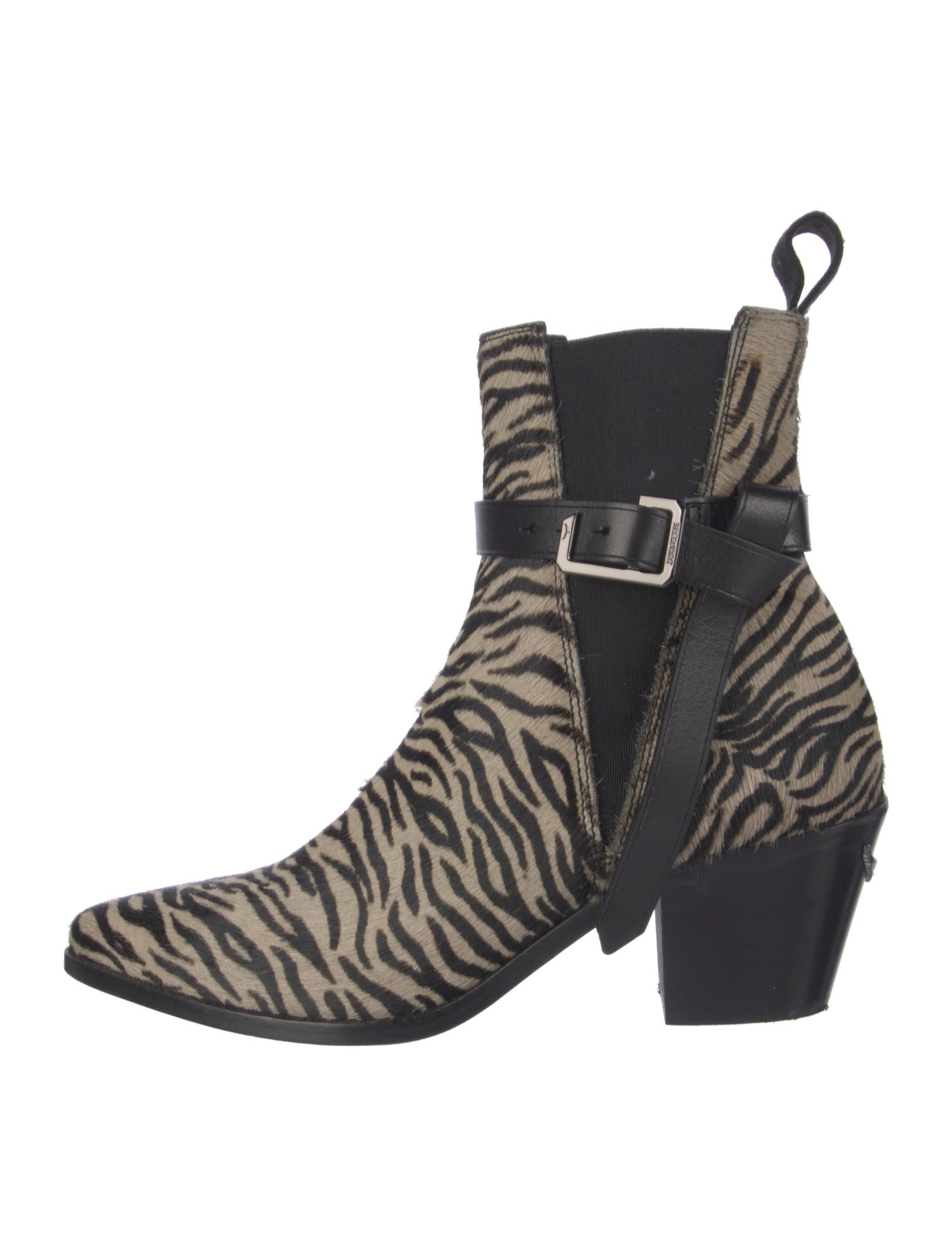 Zadig & Voltaire Ponyhair Animal Print Chelsea Boots