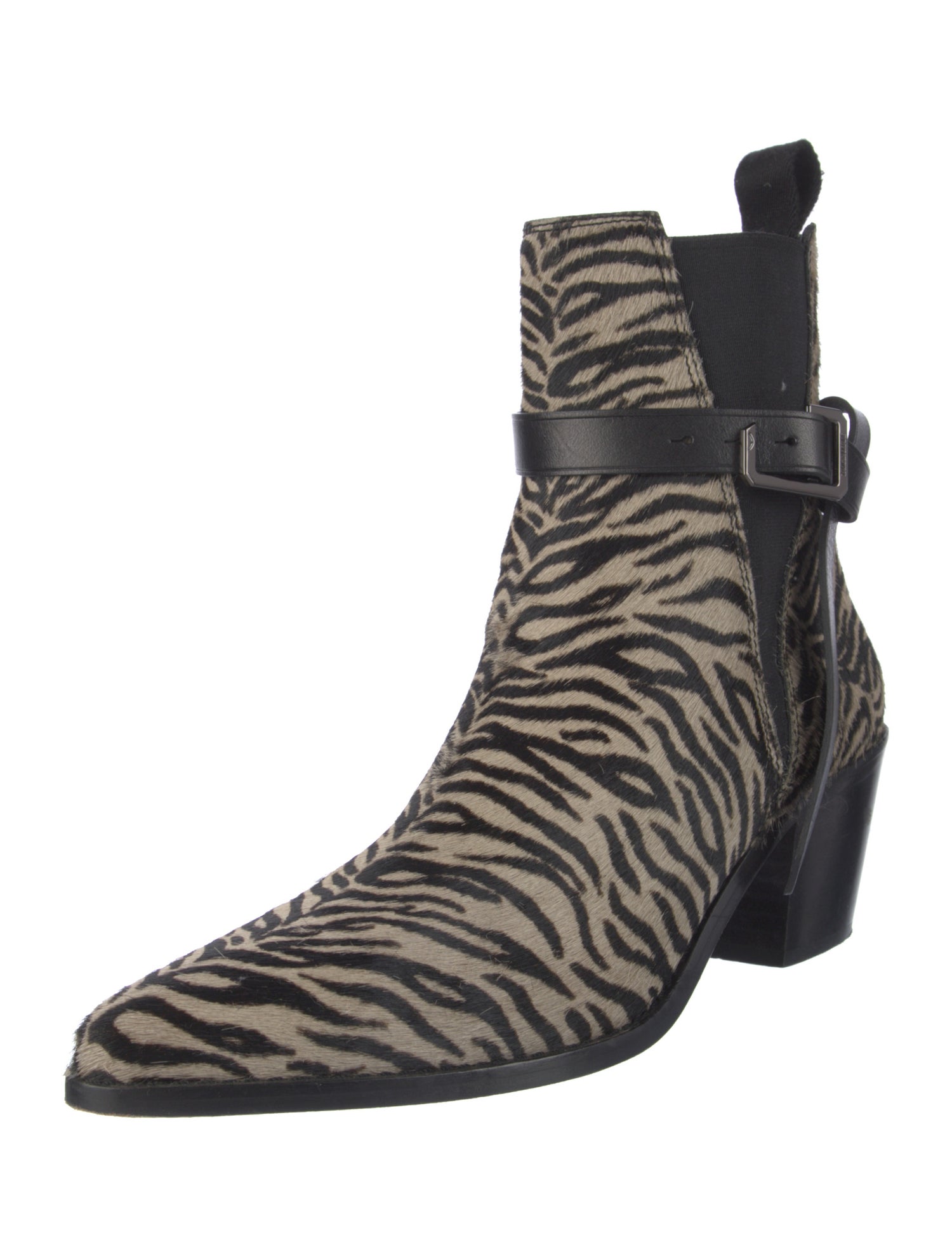Zadig & Voltaire Ponyhair Animal Print Chelsea Boots