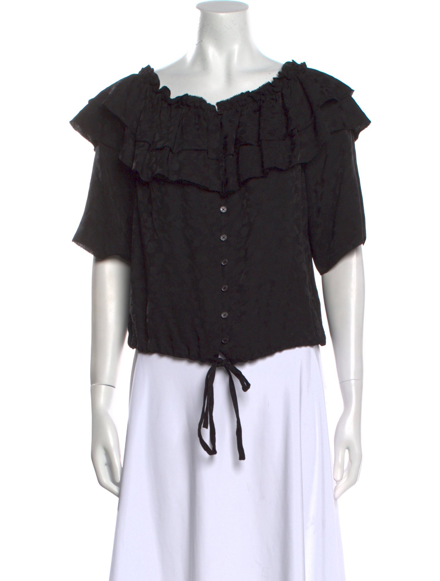 Zadig & Voltaire Silk Scoop Neck Crop Top