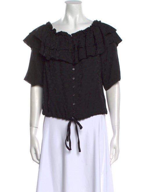 Zadig & Voltaire Silk Scoop Neck Crop Top