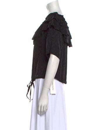 Zadig & Voltaire Silk Scoop Neck Crop Top