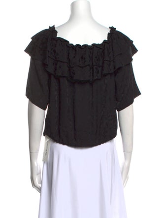 Zadig & Voltaire Silk Scoop Neck Crop Top