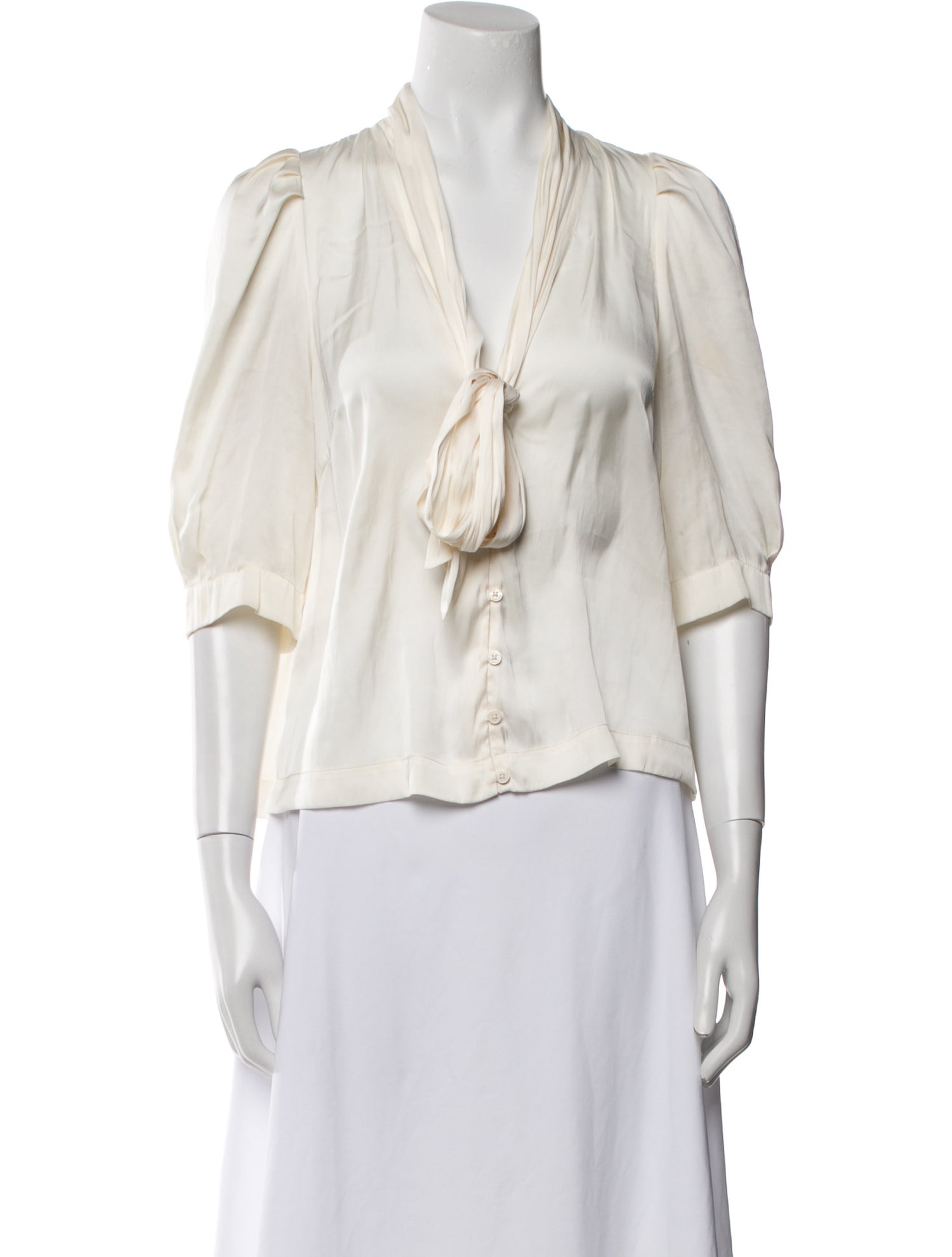 Zadig & Voltaire V-Neck Three-Quarter Sleeve Blouse