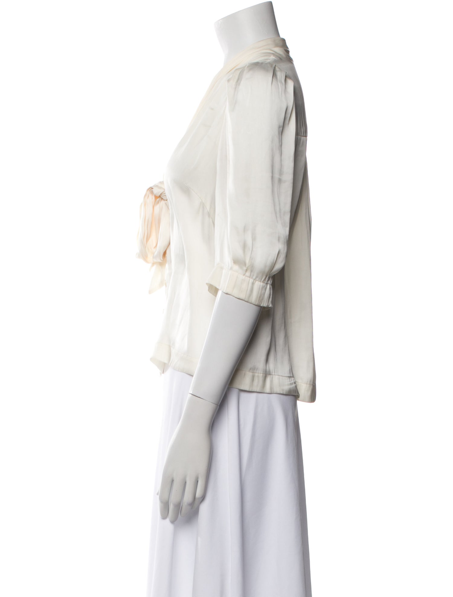 Zadig & Voltaire V-Neck Three-Quarter Sleeve Blouse