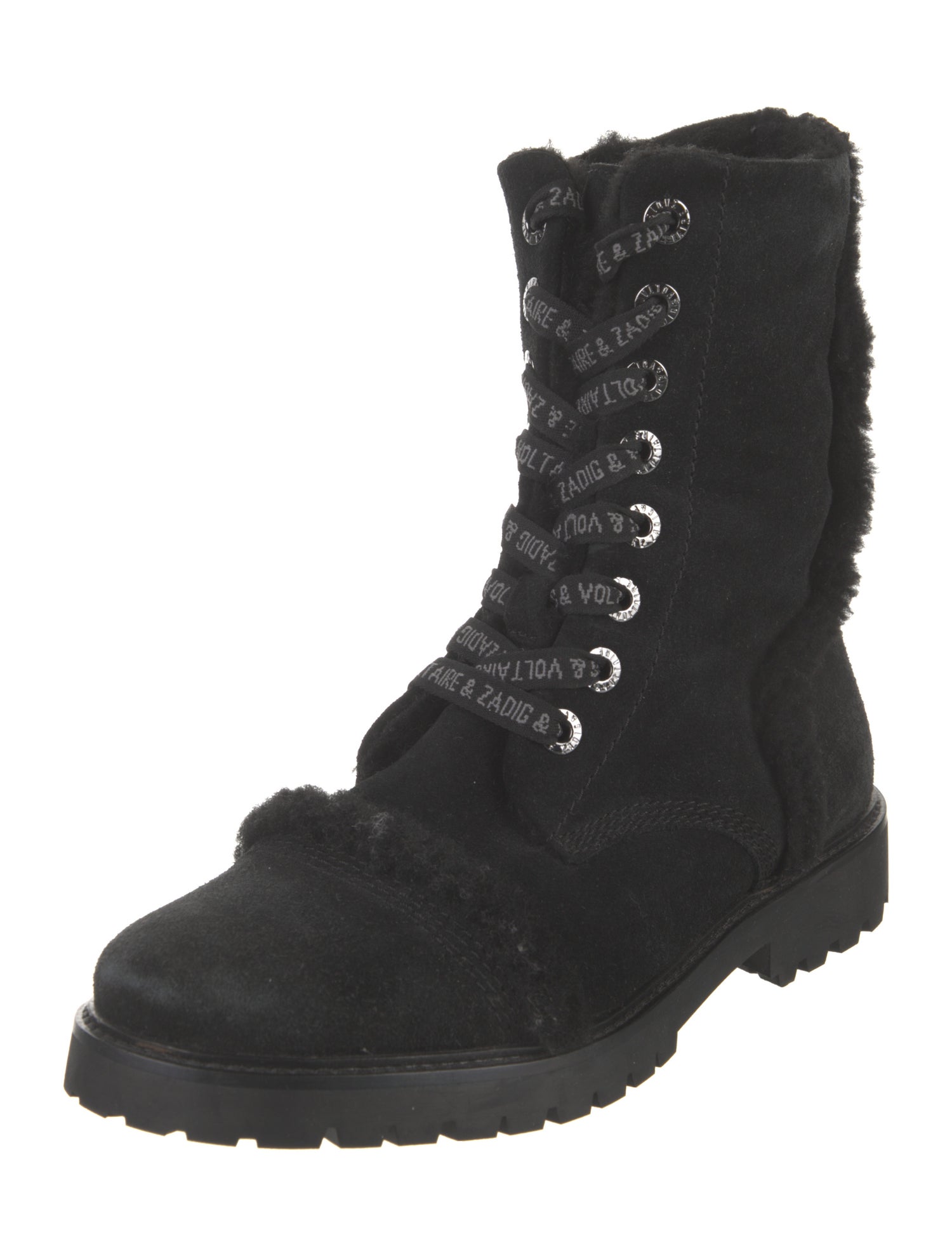 Zadig & Voltaire Suede Combat Boots