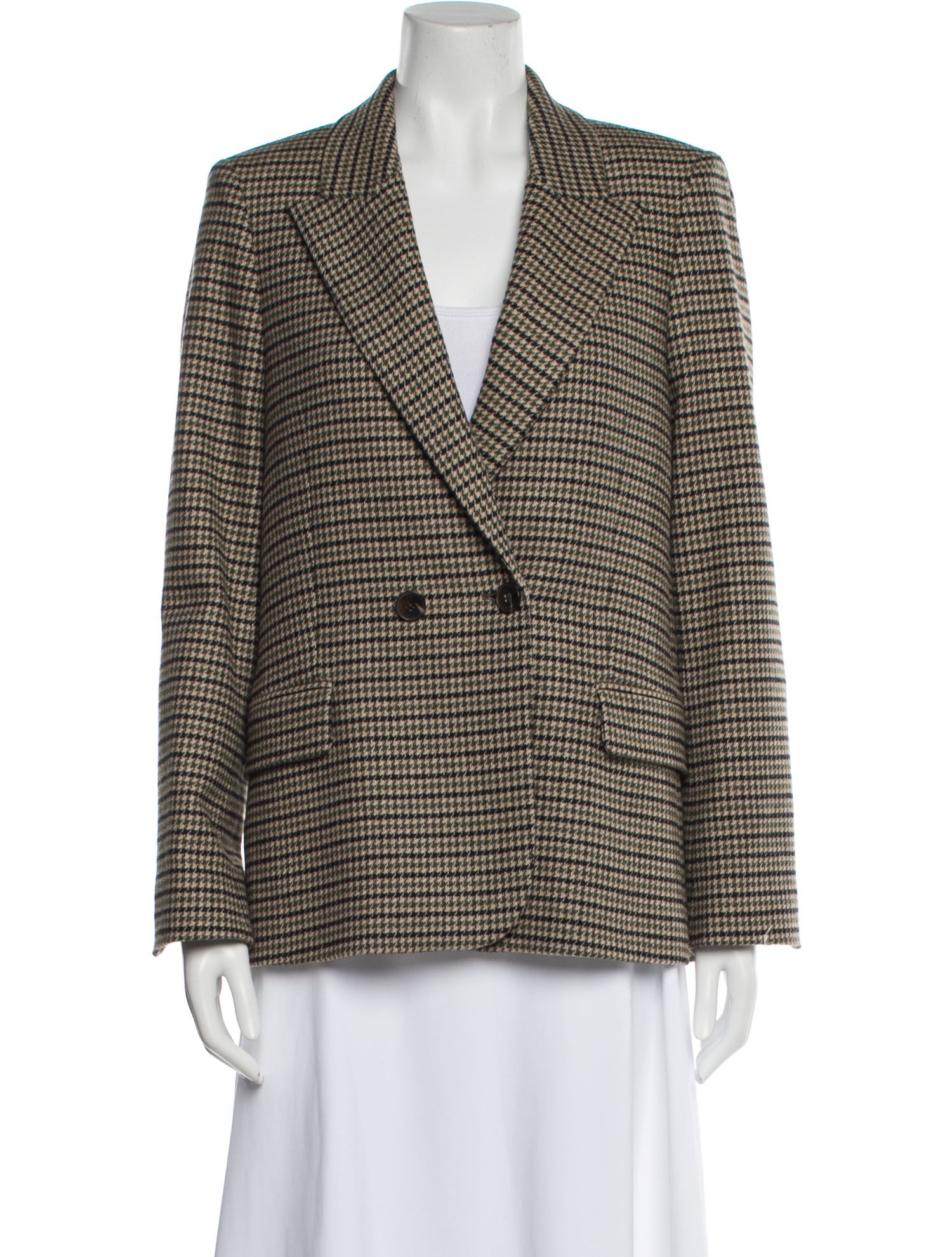Zadig & Voltaire Wool Plaid Print Blazer