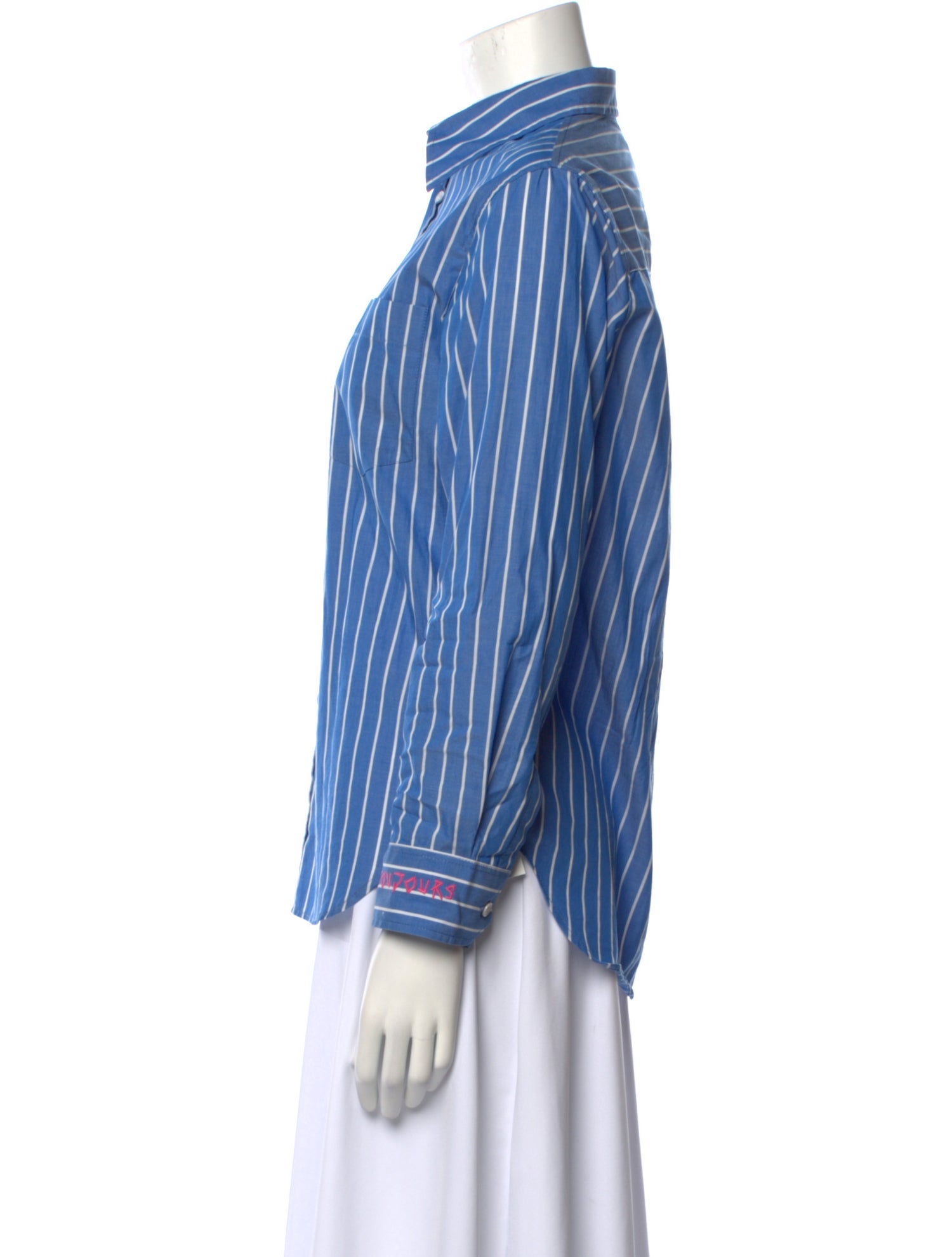 Zadig & Voltaire Striped Long Sleeve Button-Up Top