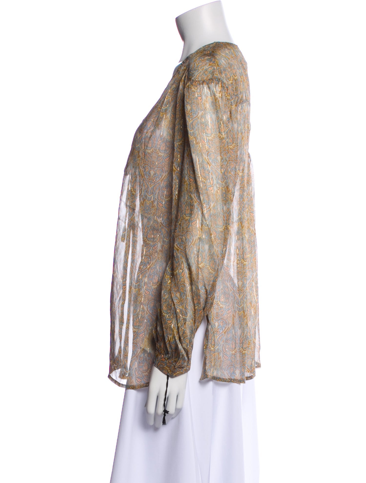 Zadig & Voltaire Paisley Print V-Neck Blouse w/ Tags