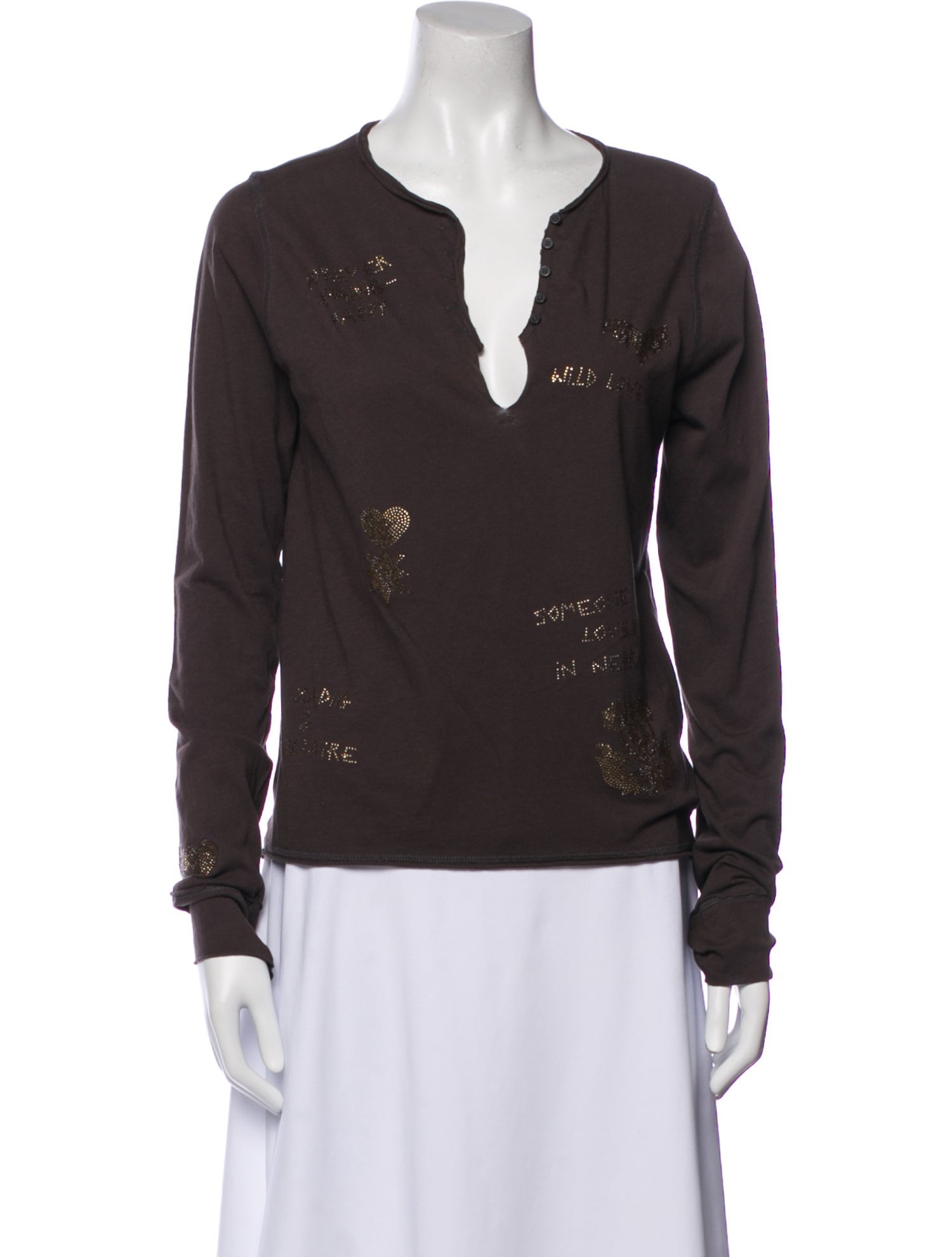 Zadig & Voltaire V-Neck Long Sleeve Top