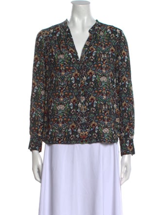 Zadig & Voltaire Floral Print V-Neck Blouse